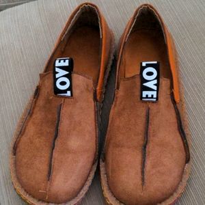 Suede slip-on shoes